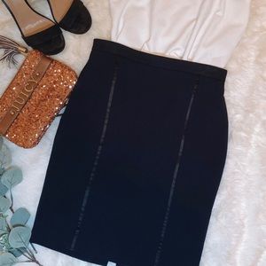 Navy blue pencil skirt